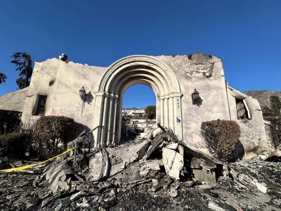 Altadena Community Church damage from storm