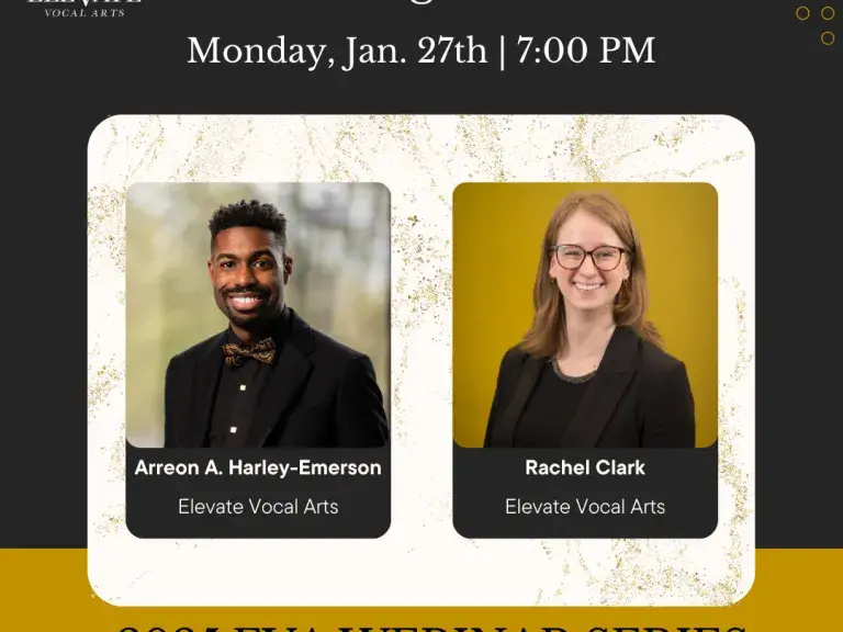 Join Elevate Vocal Arts for a free webinar on Monday, January 27 at 7:00 pm ET on Fundraising for Choirs with Arreon Harley-Emerson and Rachel Clark